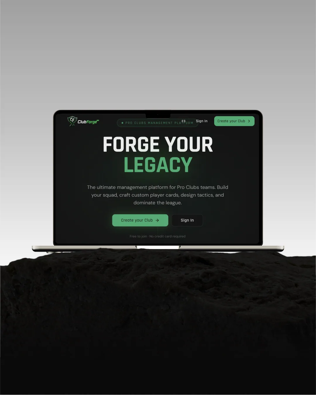 ClubForge — Logotipo · Branding · Sitio web · Plataforma PWA