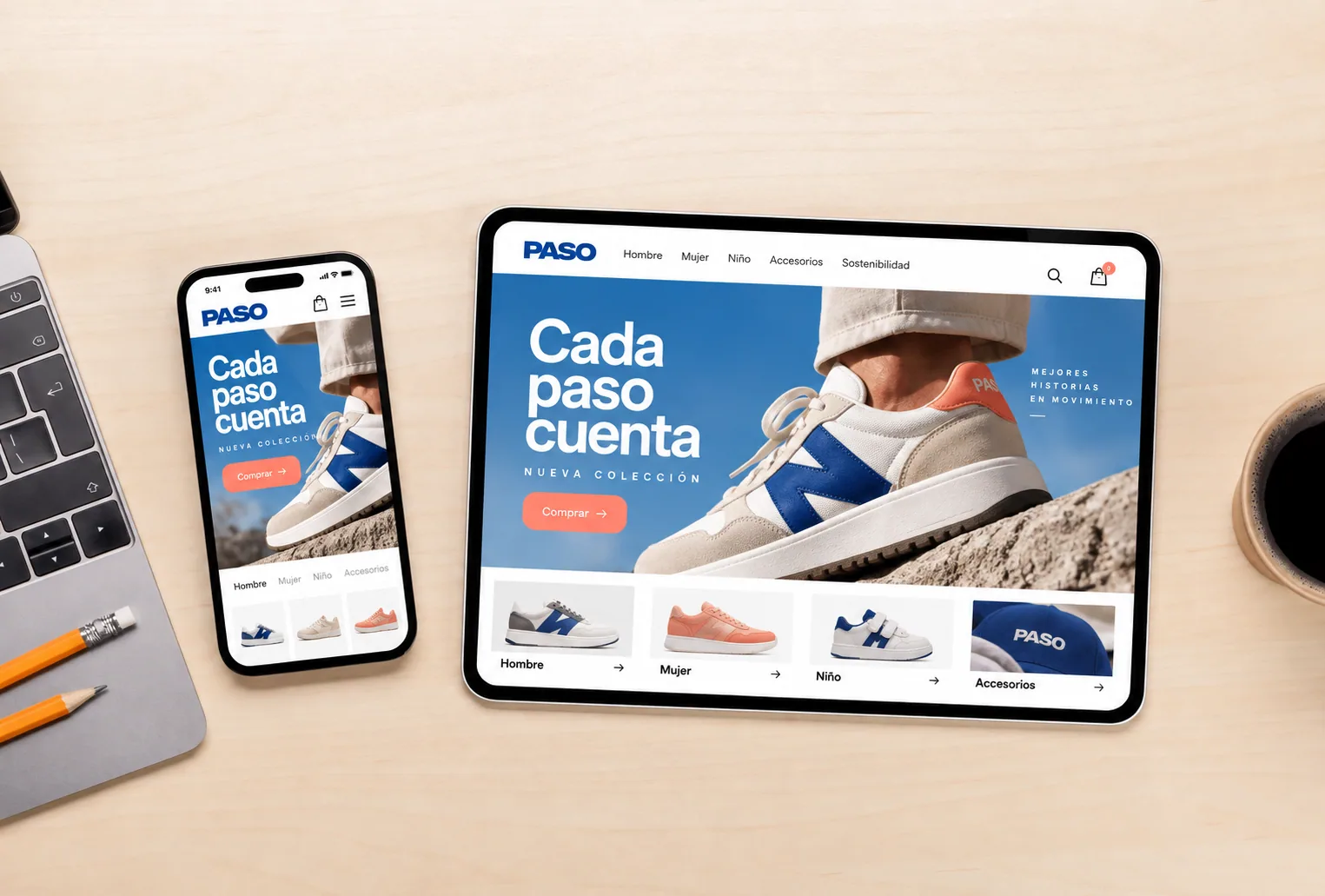Paso — concepto de comercio electrónico